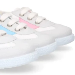 Tenis niños combinado en lona algodón y cordones.