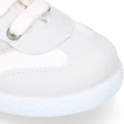 Tenis niños combinado en lona algodón y cordones.