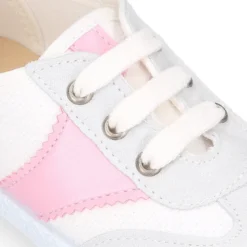 Tenis niños combinado en lona algodón y cordones.