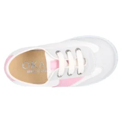 Tenis niños combinado en lona algodón y cordones.