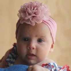 Turbante bebé con flor Chiffón.