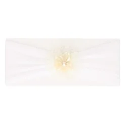 Turbante bebé con rosetón y flor para Ceremonia.