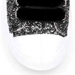 Zapatilla alta niña Glitter con puntera y cordones de terciopelo
