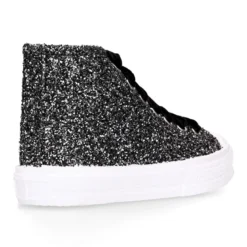 Zapatilla alta niña Glitter con puntera y cordones de terciopelo