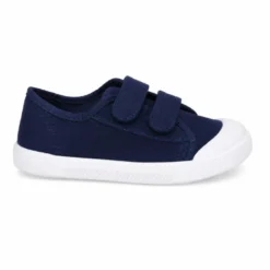 Zapatilla BAREFOOT niños sin cordones en lona en color azul marino