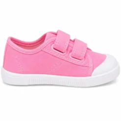Zapatilla BAREFOOT niños sin cordones en lona en color chicle