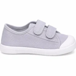 Zapatilla BAREFOOT niños sin cordones en lona en color gris
