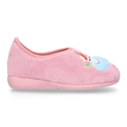 Zapatilla casa niñas OKAA UNICORNIO con elástico en lana.