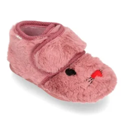 Zapatilla casa niñas tipo Botita sin cordones y diseño CONEJITO.