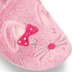 Zapatilla casa niñas tipo zueco en lona tipo lana con diseño CONEJITA