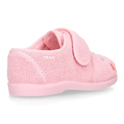 Zapatilla casa niña unicornio con cierre adherente en algodón toalla