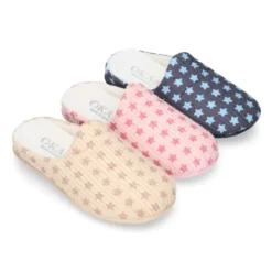 Zapatilla casa niños abierta en pana con ESTRELLAS.