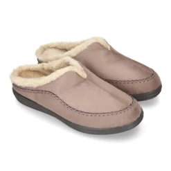 Zapatilla casa niños caballero tipo zueco en Serratex con forro lana.