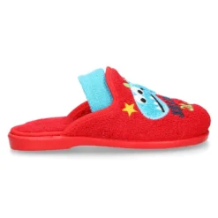 Zapatilla casa niños DINOSAURIO con elástico en toalla.
