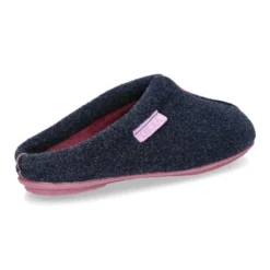 Zapatilla casa niños OKAA tipo zueco en lana con vivos.