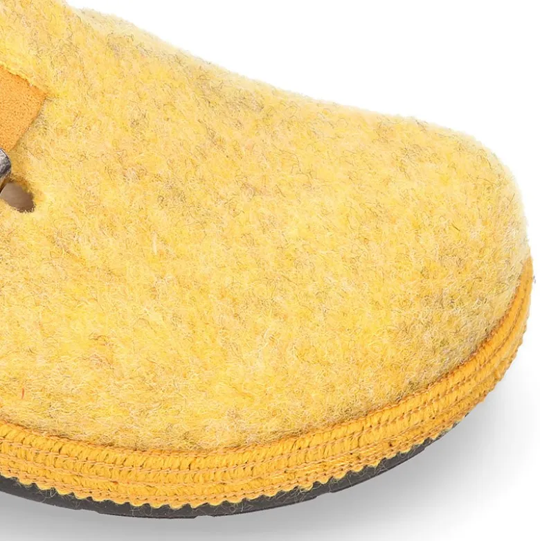 Zapatilla casa niños OKAA ZUECO en lana de colores.