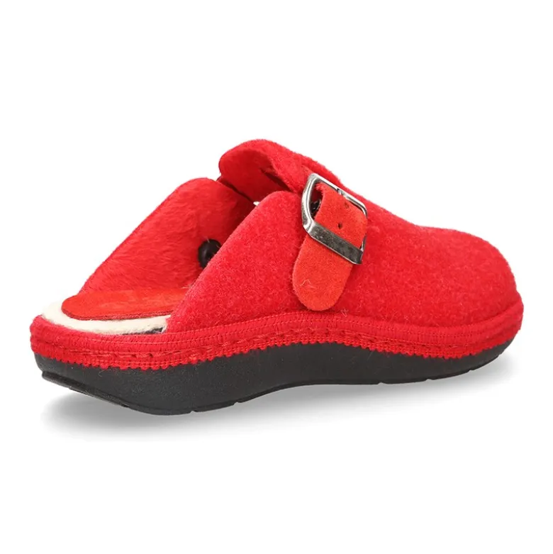 Zapatilla casa niños OKAA ZUECO en lana de colores.