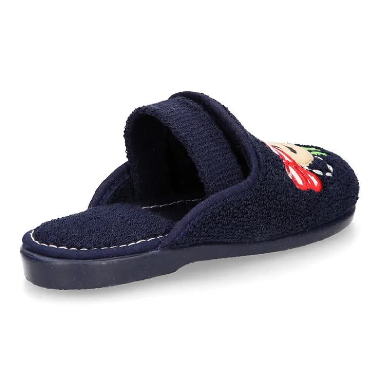 Zapatilla casa niños PIRATA con elástico en toalla.