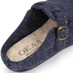 Zapatilla casa niños tipo ZUECO en lona felpa.