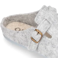 Zapatilla casa niños tipo ZUECO en lona felpa.