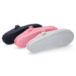 Zapatilla casa niños tipo ZUECO en lona felpa.