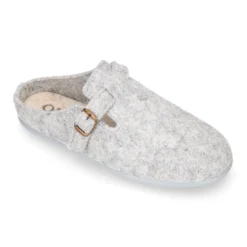 Zapatilla casa niños tipo ZUECO en lona felpa.