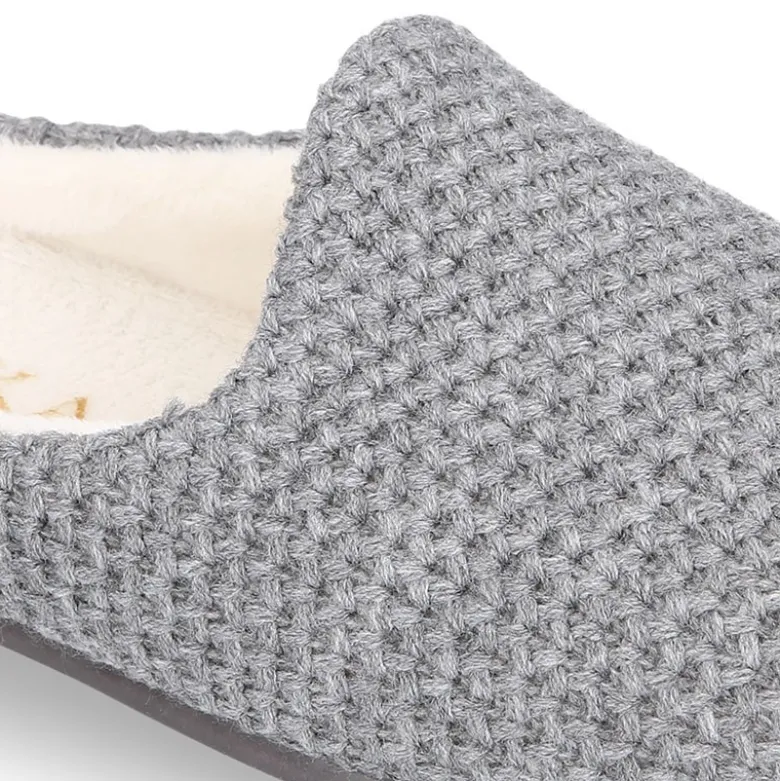 Zapatilla casa niños tipo ZUECO en lana cuadrillé.