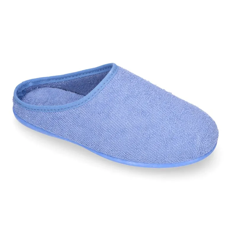 Zapatilla casa niños tipo ZUECO en lona algodón toalla.