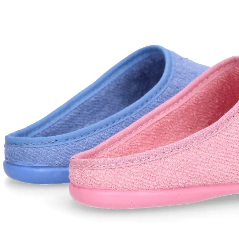 Zapatilla casa niños tipo ZUECO en lona algodón toalla.