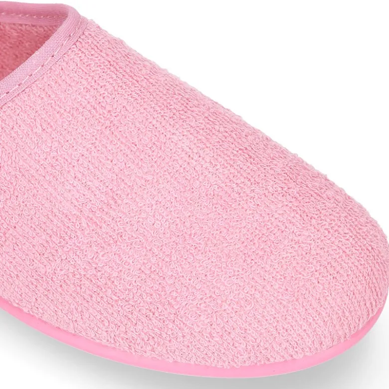 Zapatilla casa niños tipo ZUECO en lona algodón toalla.