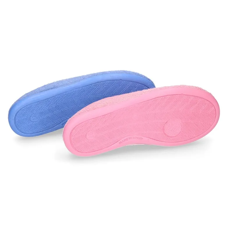 Zapatilla casa niños tipo ZUECO en lona algodón toalla.