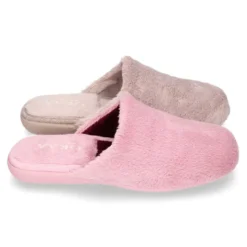 Zapatilla casa niños tipo zueco en lona tipo lana para Otoño.