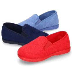 Zapatilla casa niño tipo Kung Fu con elásticos en toalla.