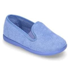 Zapatilla casa niño tipo Kung Fu con elásticos en toalla.