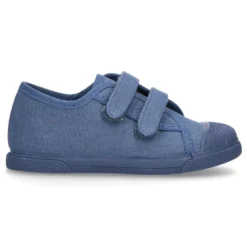 Zapatilla con puntera y sin cordones en lona piqué algodón.