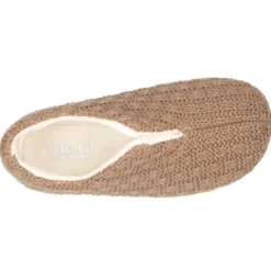 Zapatilla de casa cerrada con abertura en lana estructurada.