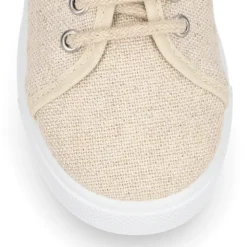 Zapatilla niña en LINO METALIZADO.