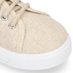 Zapatilla niña en LINO METALIZADO.
