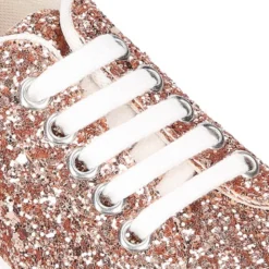 Zapatilla niña OKAA con cordones en piel con GLITTER.