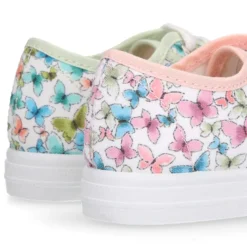 Zapatilla niñas en lona algodón con MARIPOSAS.