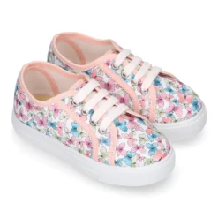 Zapatilla niñas en lona algodón con MARIPOSAS.