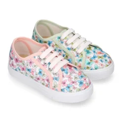 Zapatilla niñas en lona algodón con MARIPOSAS.