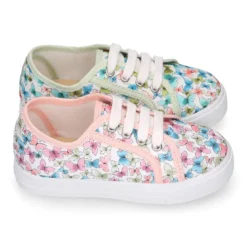 Zapatilla niñas en lona algodón con MARIPOSAS.