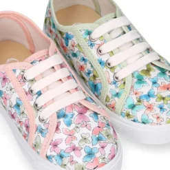 Zapatilla niñas en lona algodón con MARIPOSAS.