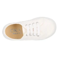 Zapatilla niñas en lona algodón en color blanco con BORDADOS.