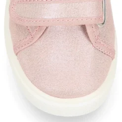 Zapatilla niña sin cordones en lona METALIZADA.