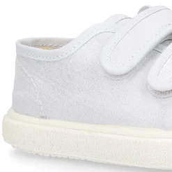 Zapatilla niña sin cordones en lona METALIZADA.