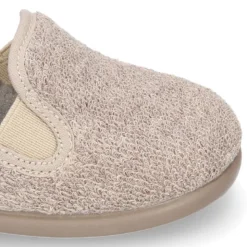 Zapatilla niño casa tipo KUNG FU con elásticos en toalla ECOLÓGICA.