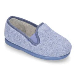 Zapatilla niño casa tipo KUNG FU con elásticos en toalla ECOLÓGICA.