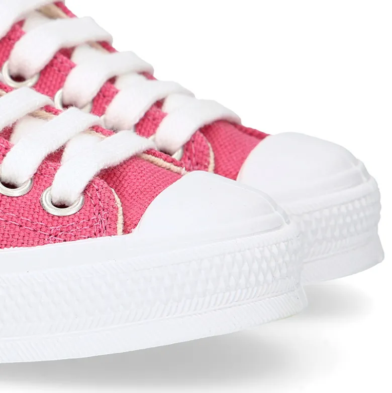 Zapatilla niños CASUAL OKAA con puntera y cordones en color Rosa Francés.